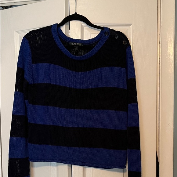 Ralph Lauren Black and Blue Cotton Knit Sweater - Picture 8 of 8